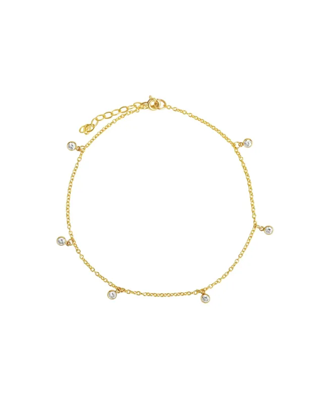 CZ Drop Anklet sold by Blue Ruby