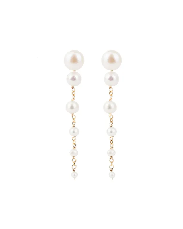 Graduated Pearl Drop Studs sold by Blue Ruby