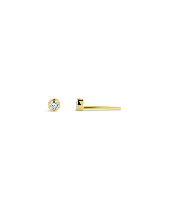 Bezeled Diamond Studs sold by Blue Ruby