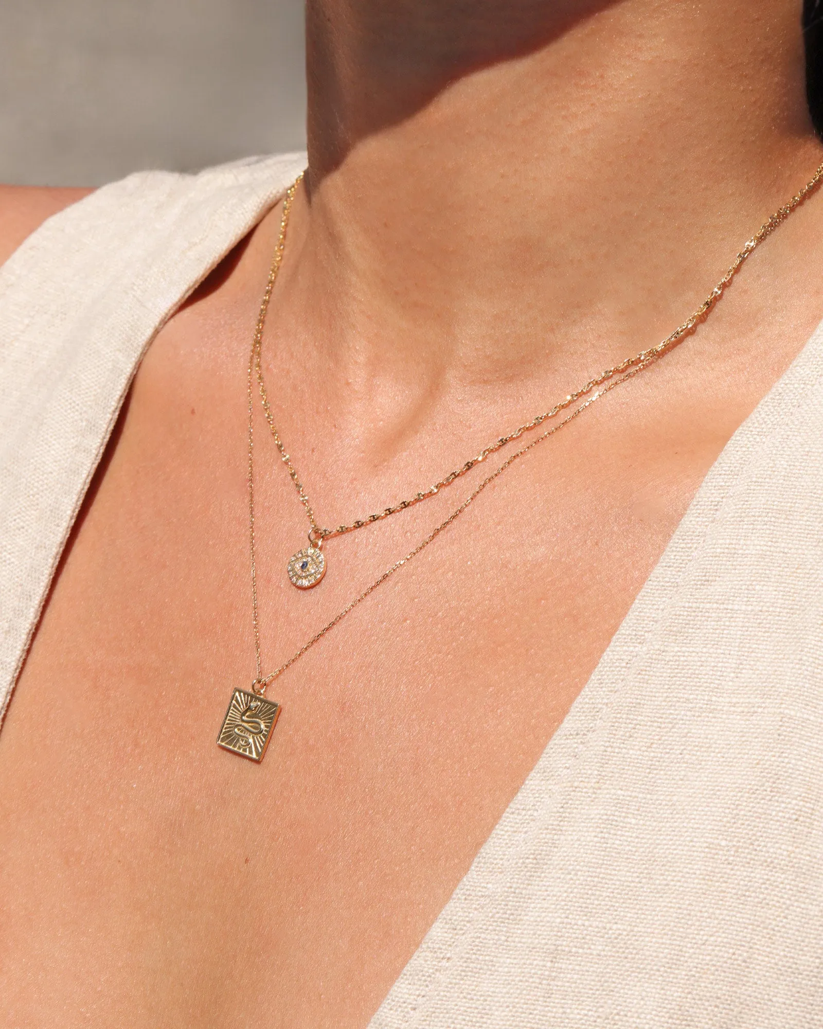 Tiny Evil Eye Stardust Chain Necklace sold by Blue Ruby product image thumbnail 2