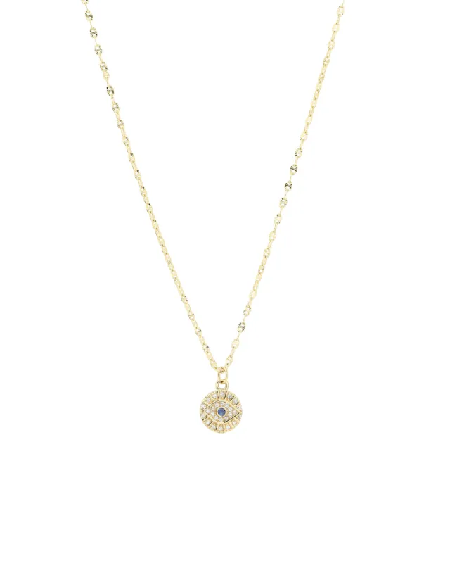Tiny Evil Eye Stardust Chain Necklace sold by Blue Ruby