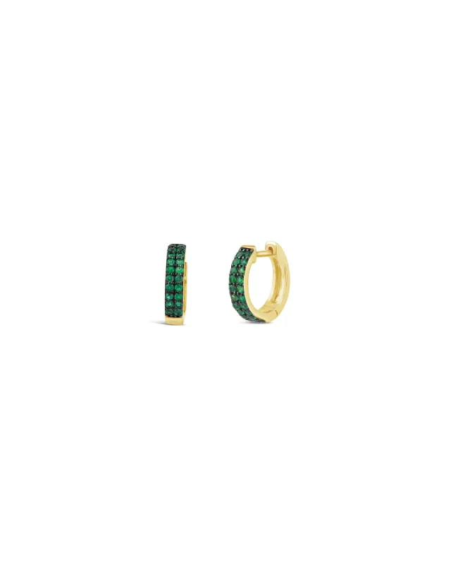2 Row Emerald Huggies | 12mm sold by Blue Ruby