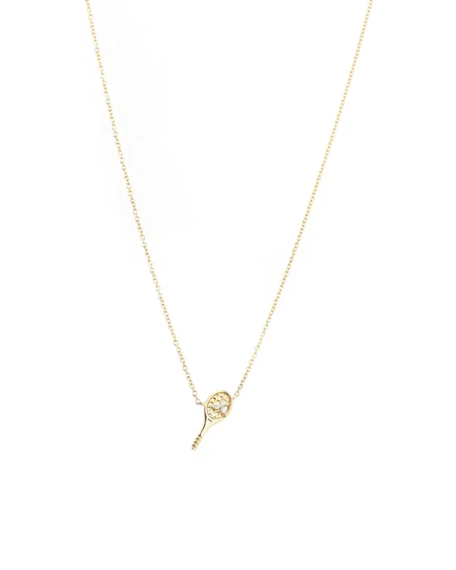Tennis Racket Pavé Necklace sold by Blue Ruby