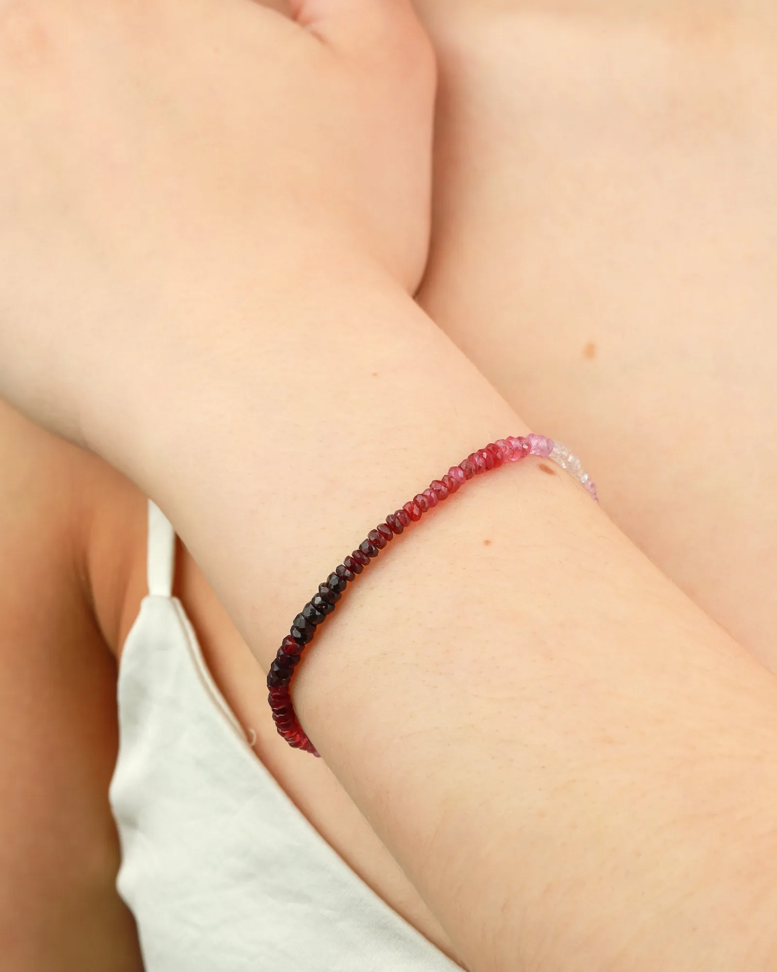 Mixed Ruby Stone Bracelet | 3mm sold by Blue Ruby product image thumbnail 2