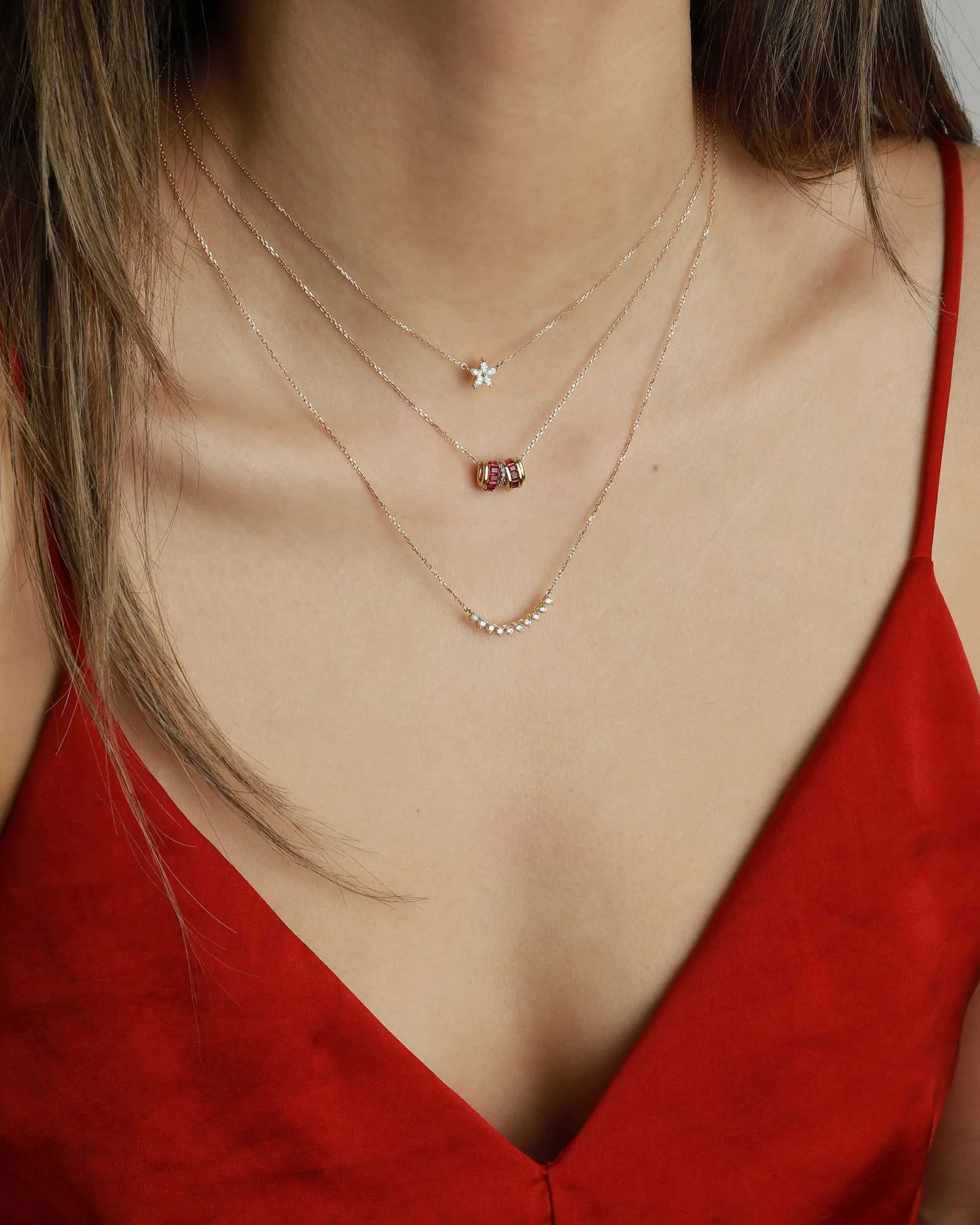 Diamond Flower Necklace sold by Blue Ruby product image thumbnail 2