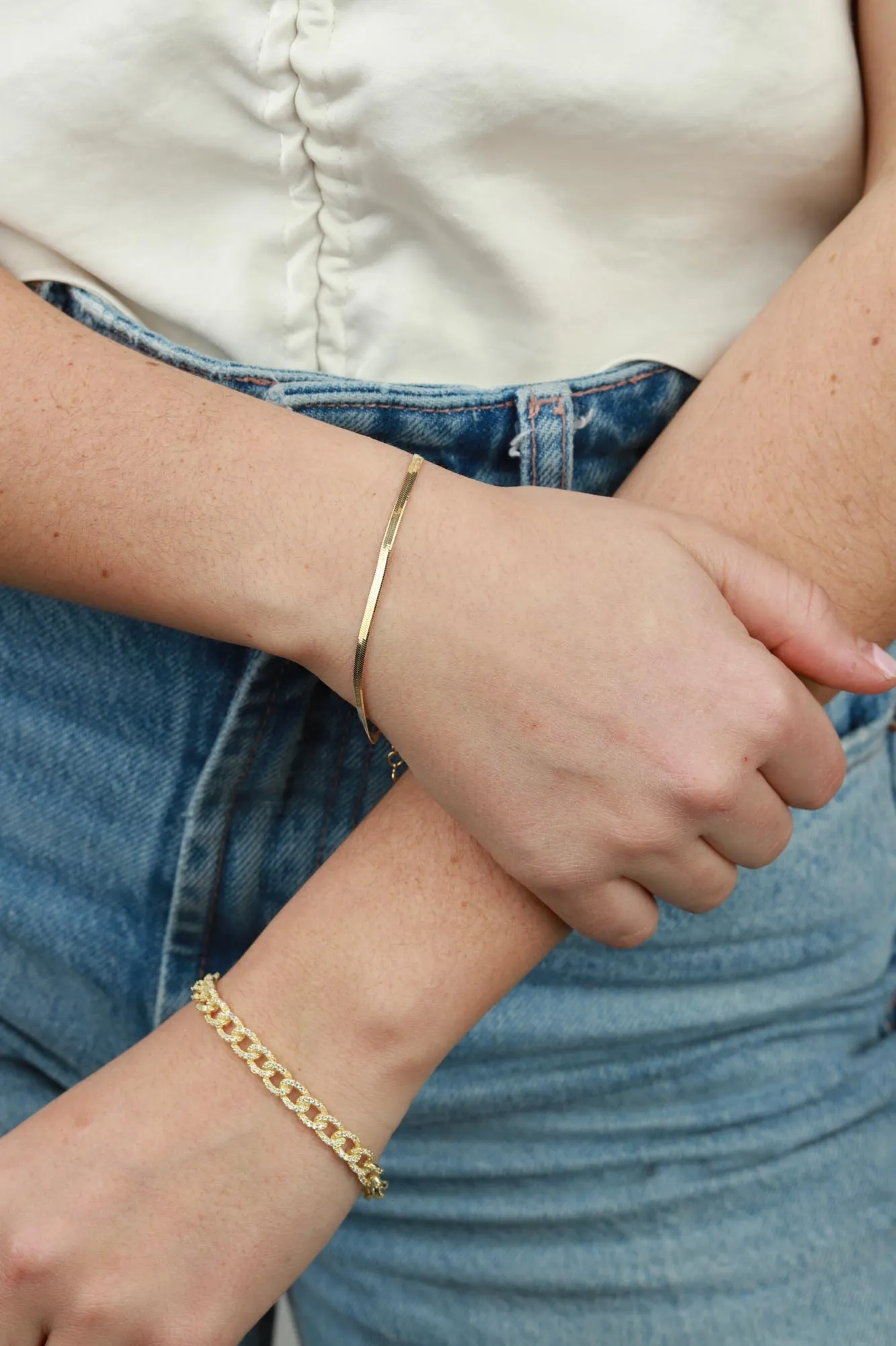 Thin Herringbone Chain Bracelet sold by Blue Ruby product image thumbnail 3