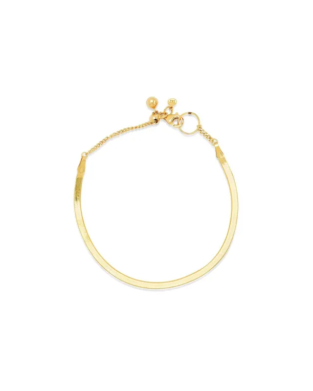 Thin Herringbone Chain Bracelet sold by Blue Ruby