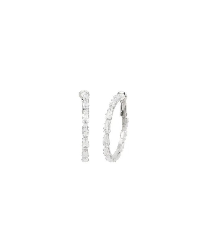 Baguette Crystal Hoop | 34mm sold by Blue Ruby