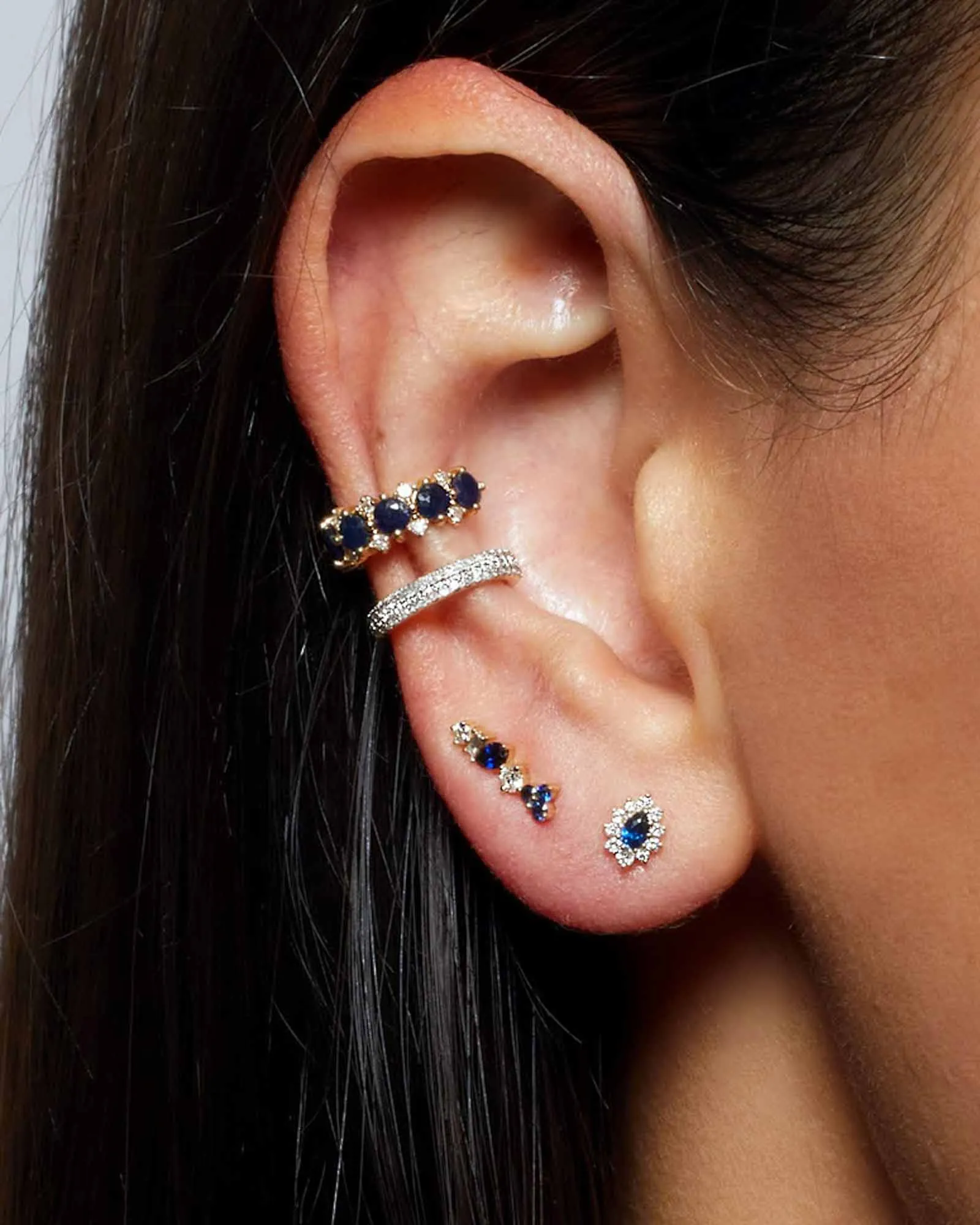 Sapphire + Diamond Teardrop Studs sold by Blue Ruby product image thumbnail 2