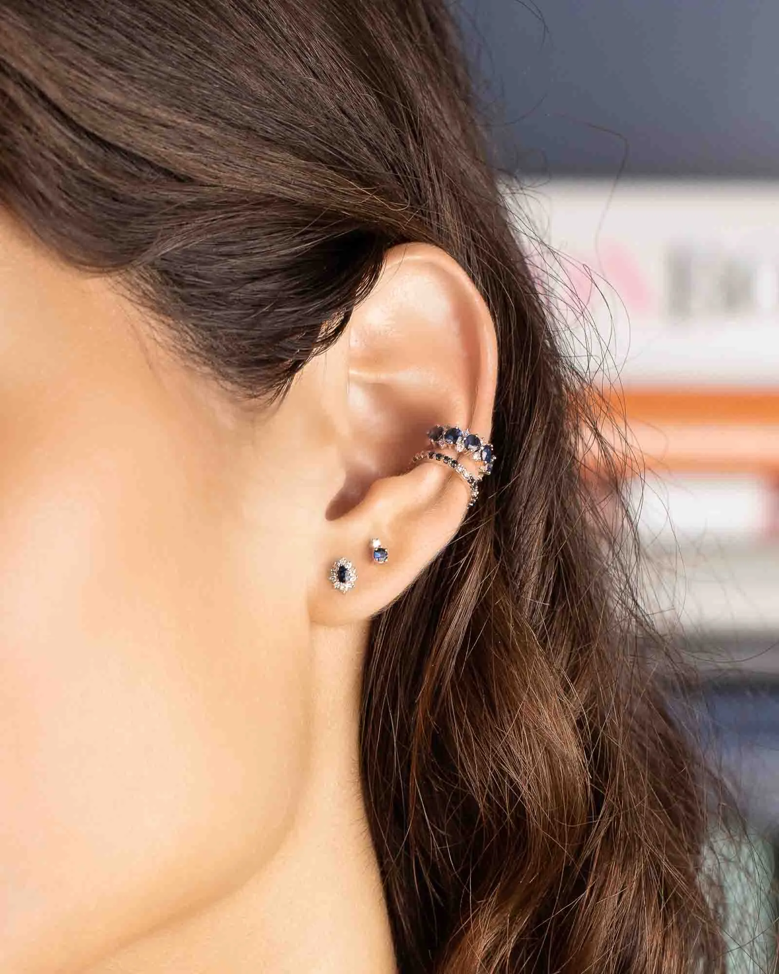 Small Diamond Sapphire Amigos Stud sold by Blue Ruby product image thumbnail 2