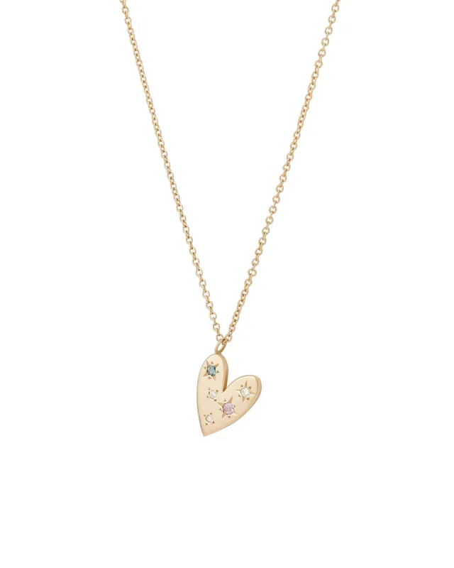 Heart Mixed CZ Necklace sold by Blue Ruby