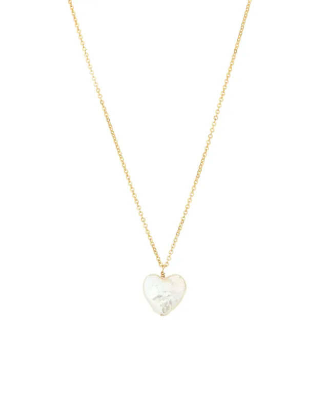 Pearl Heart Drop Necklace sold by Blue Ruby