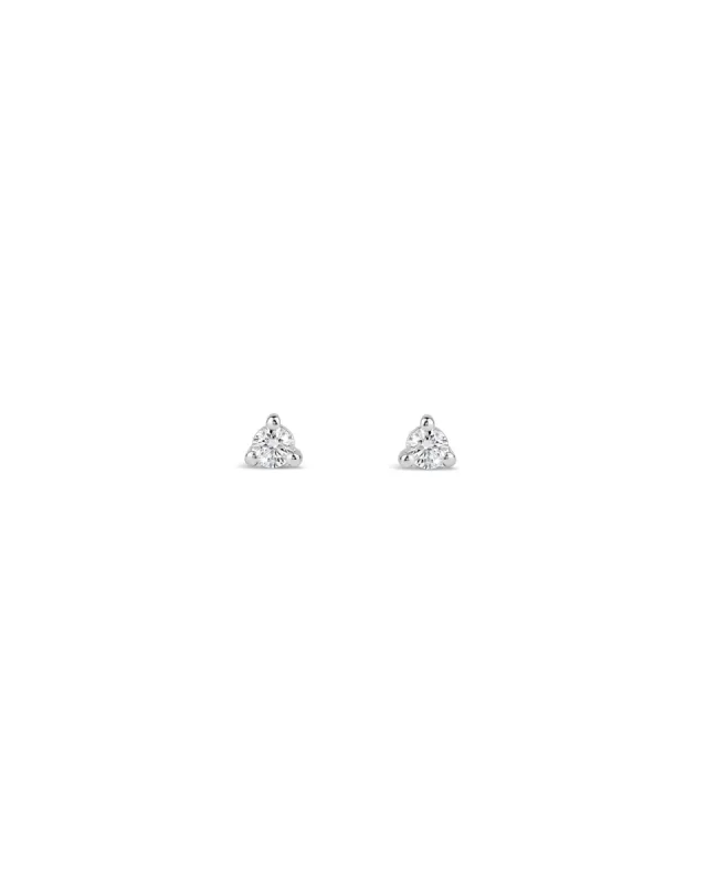 Three Prong Diamond Studs sold by Blue Ruby