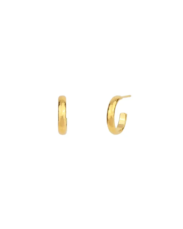 Flat Hammered Hoops | 12mm sold by Blue Ruby