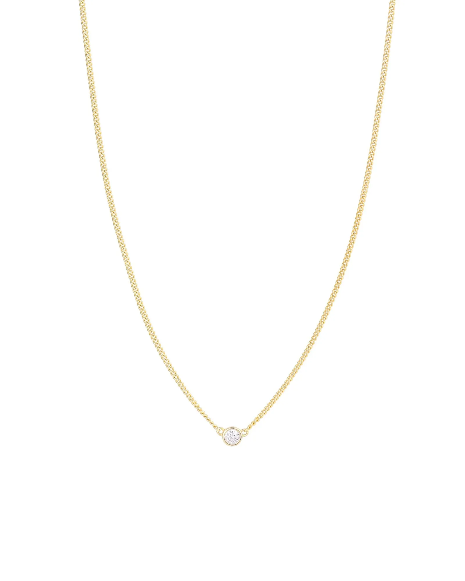 Bezel CZ Curb Chain Necklace sold by Blue Ruby