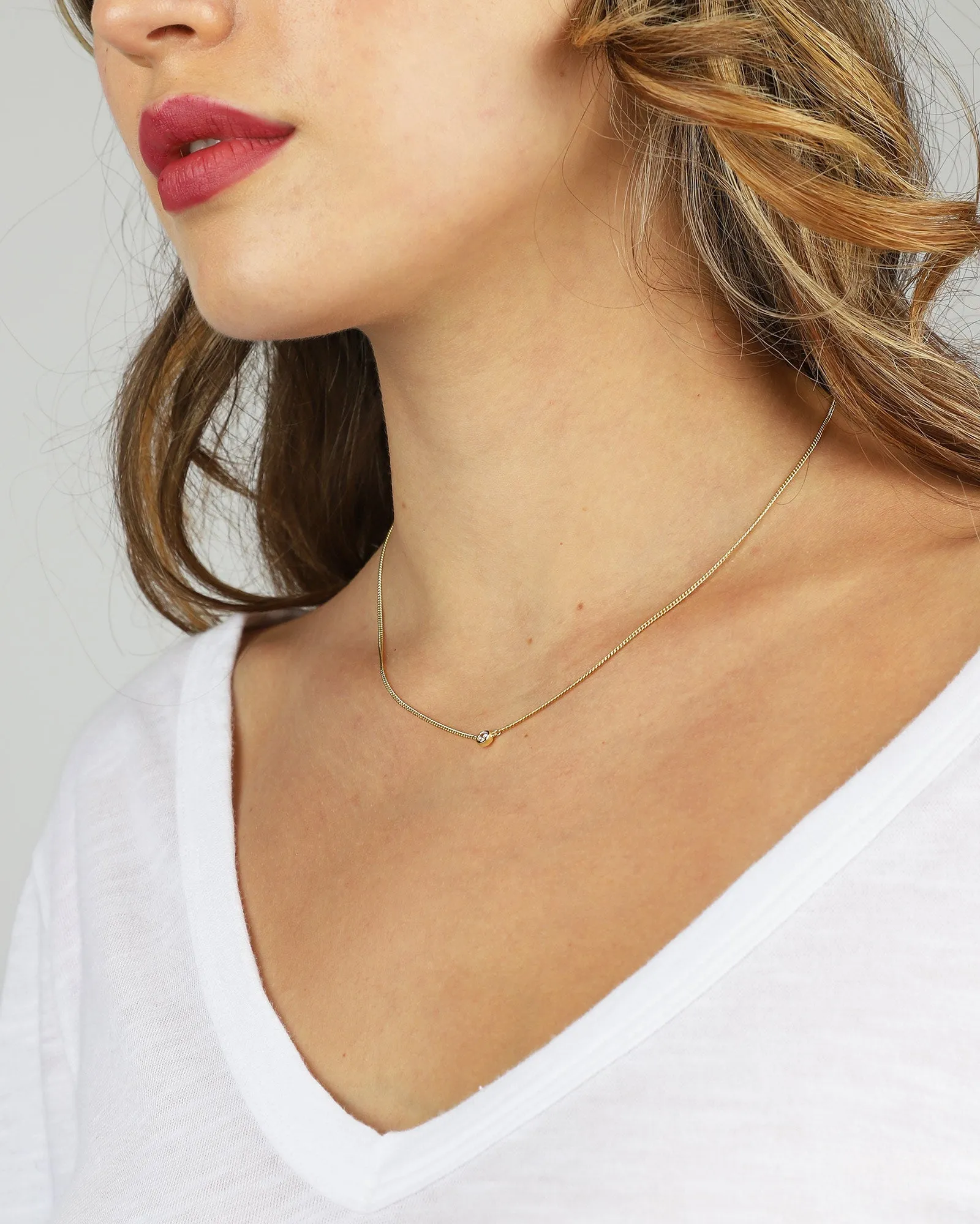 Bezel CZ Curb Chain Necklace sold by Blue Ruby product image thumbnail 2