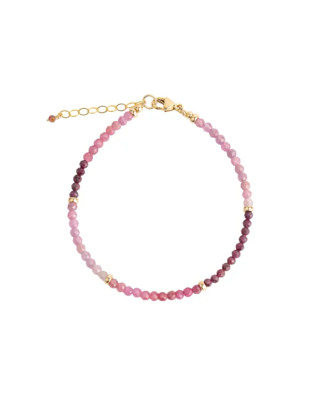 Ruby Four Rondelle Bracelet | 3mm sold by Blue Ruby