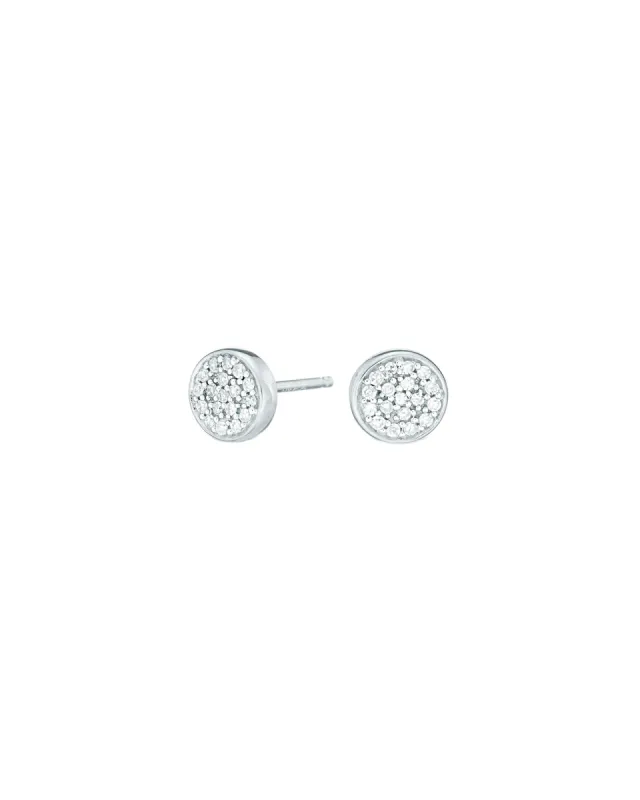 Pavé Disc Studs sold by Blue Ruby
