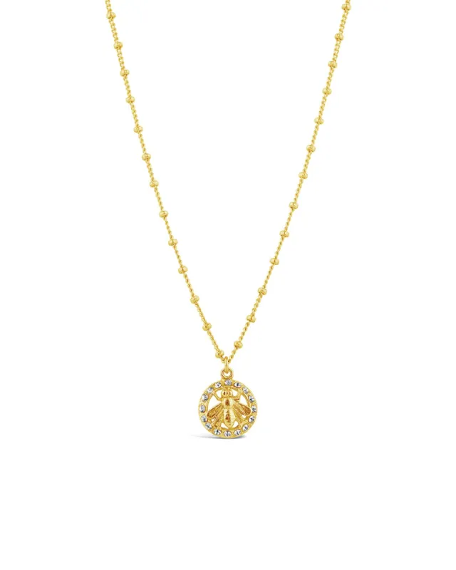 Bee CZ Disc Necklace sold by Blue Ruby