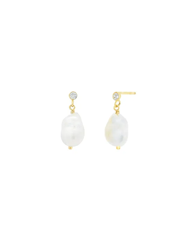 Pearl Drop CZ Studs sold by Blue Ruby
