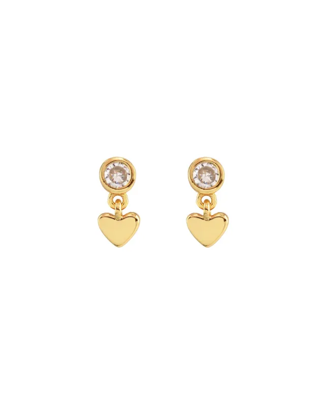 Bezel CZ Heart Drop Studs sold by Blue Ruby