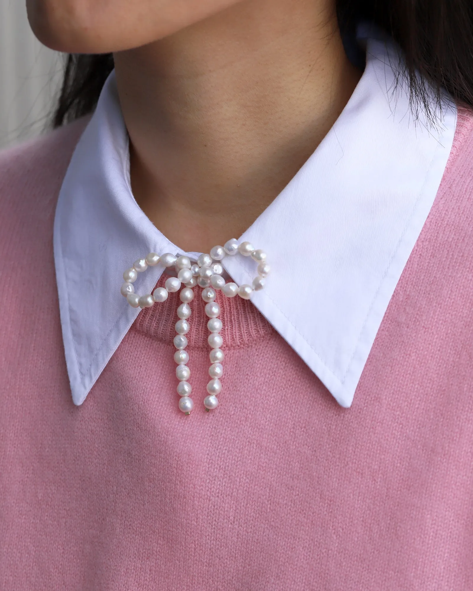 Baroque Pearl Bow Necklace sold by Blue Ruby product image thumbnail 2