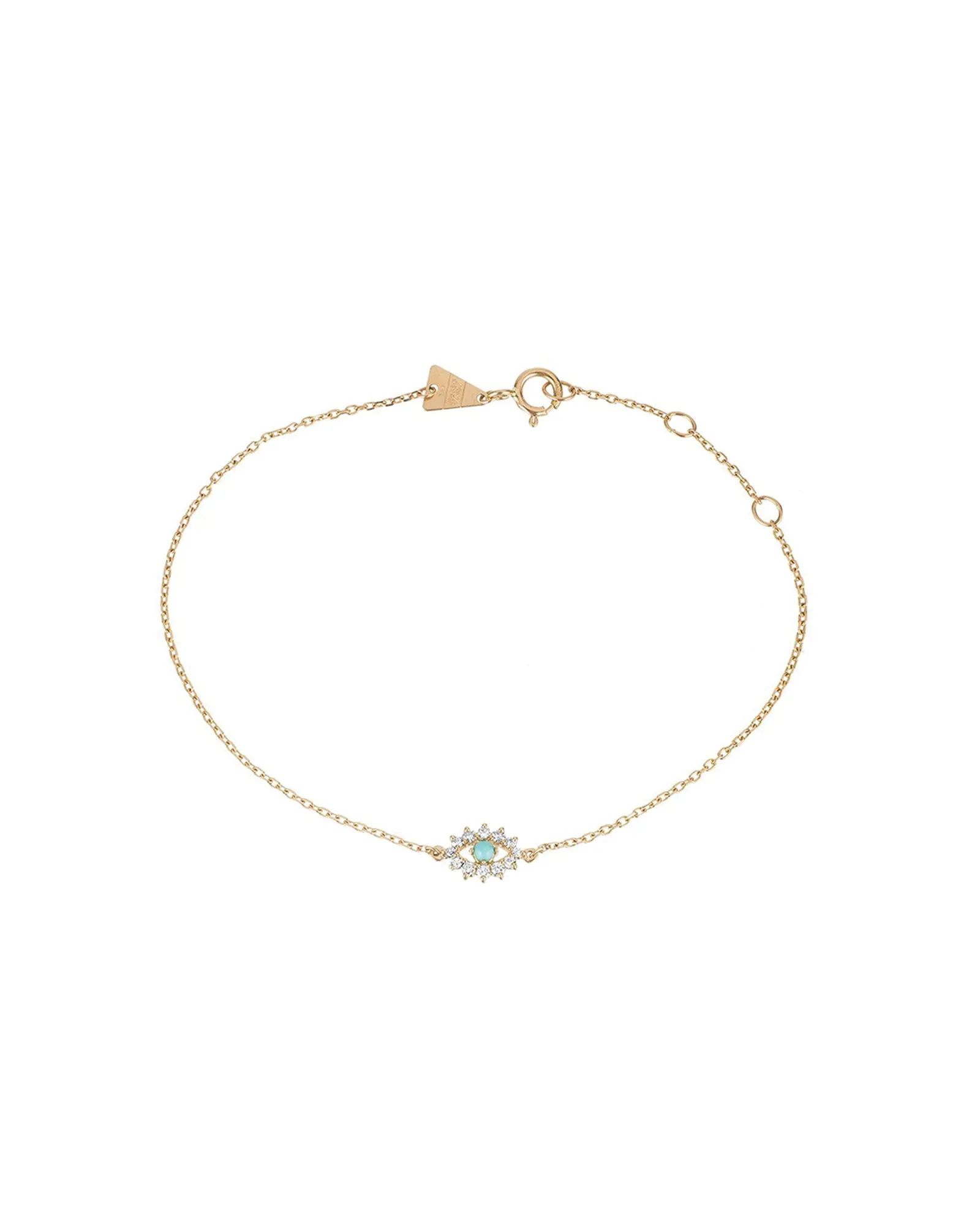 Turquoise + Diamond Evil Eye Bracelet sold by Blue Ruby