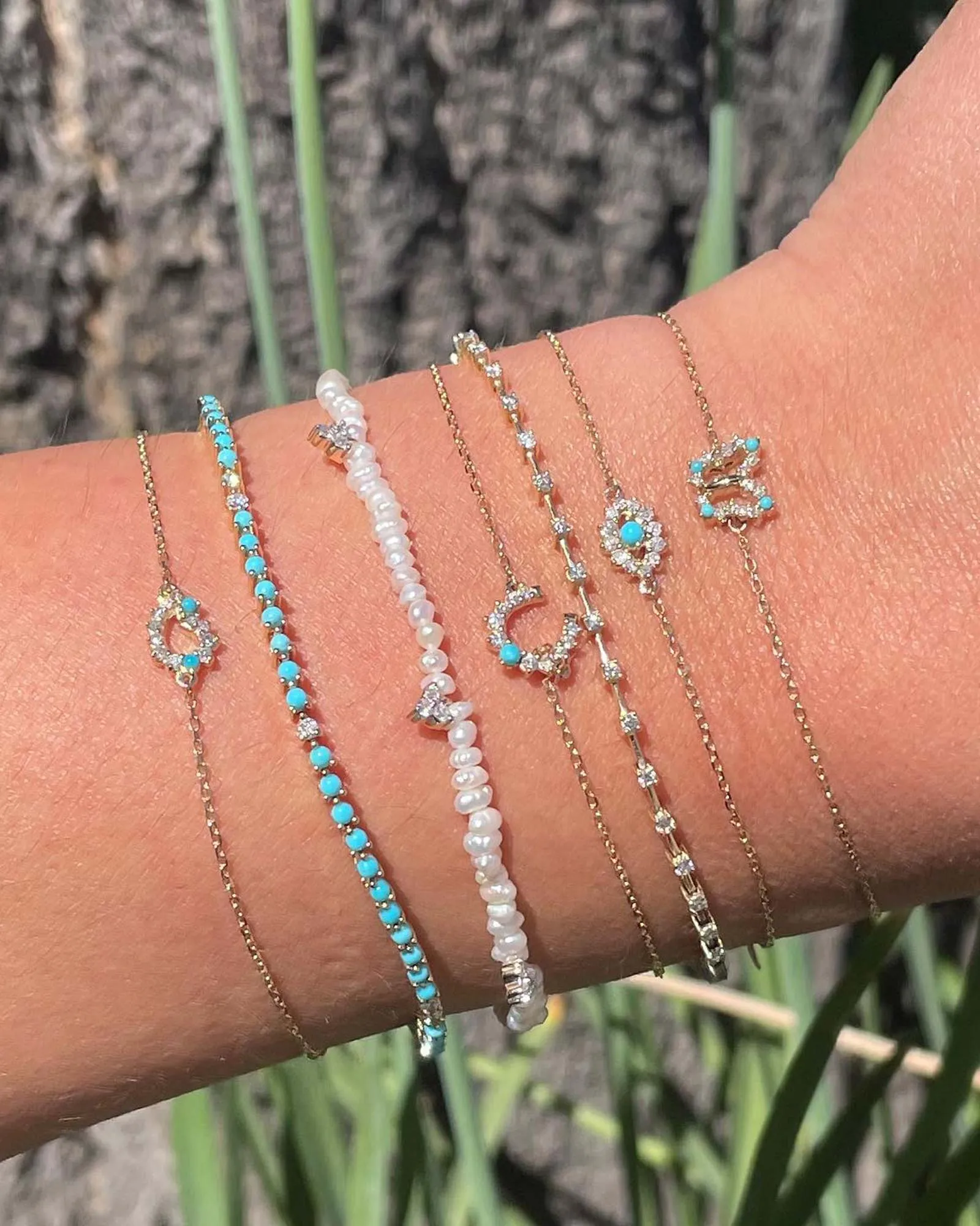 Turquoise + Diamond Evil Eye Bracelet sold by Blue Ruby product image thumbnail 2