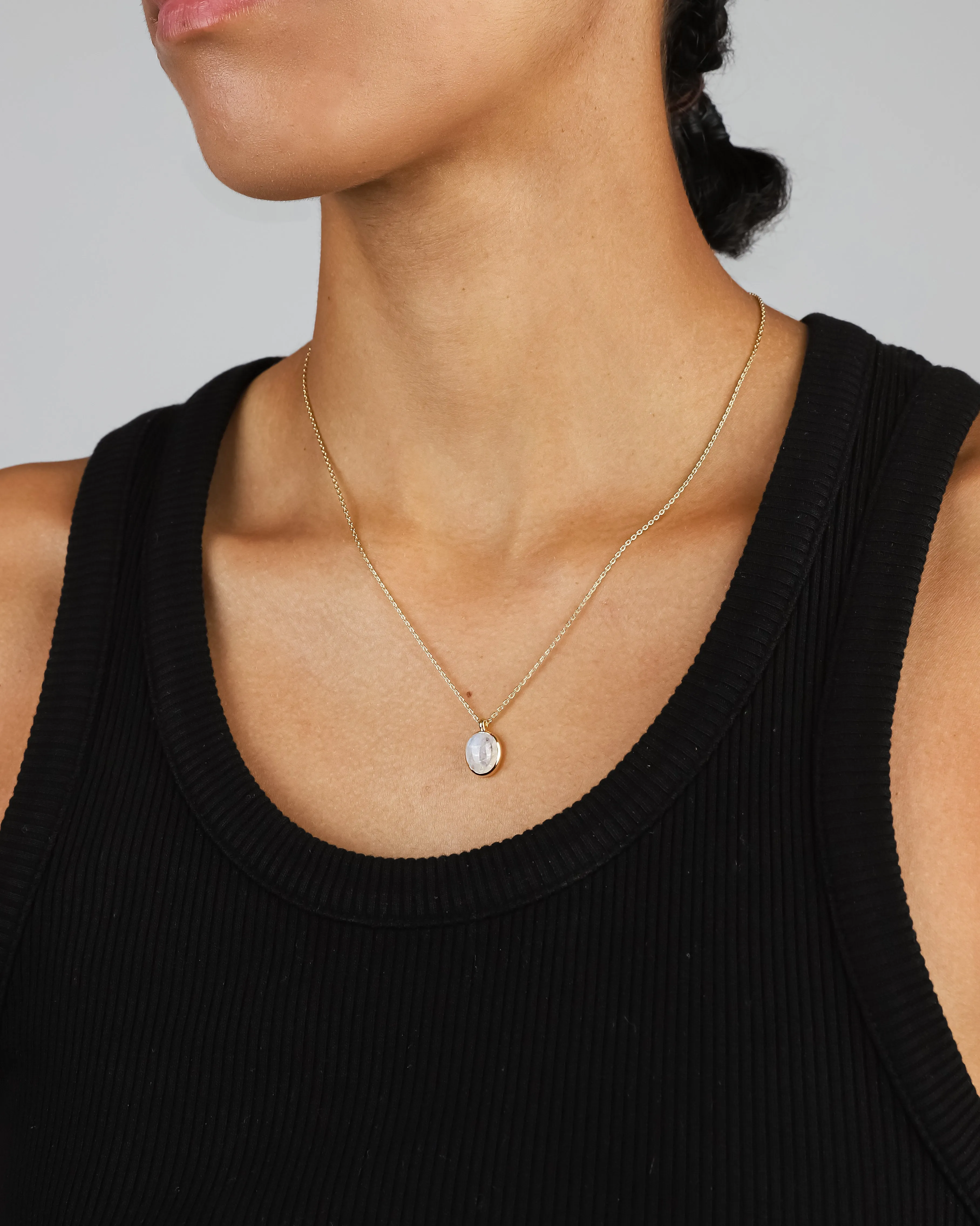 Oval Bezel Stone Necklace sold by Blue Ruby product image thumbnail 2