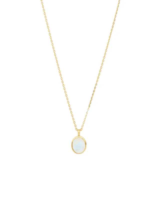 Oval Bezel Stone Necklace sold by Blue Ruby