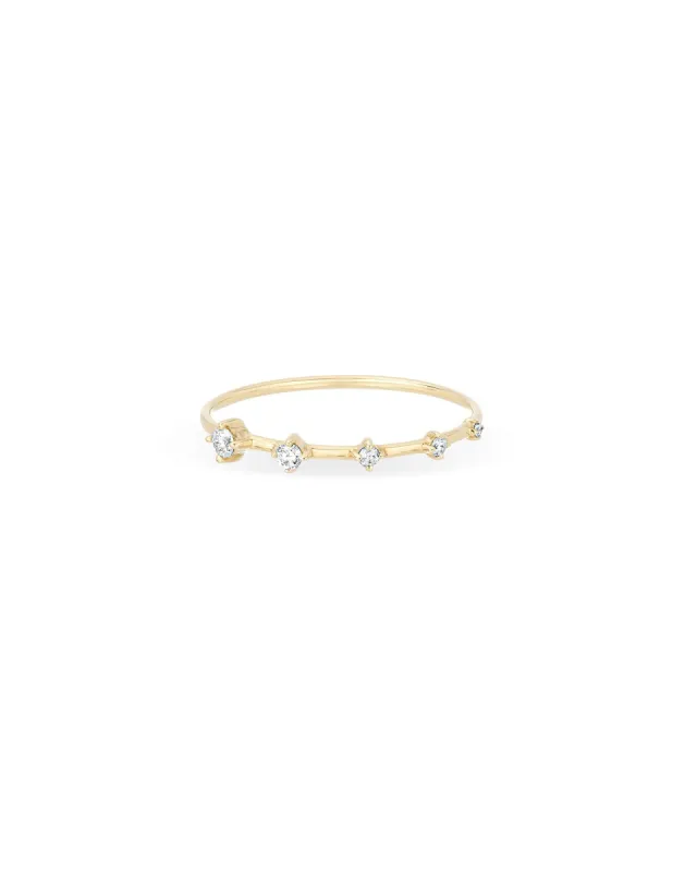 Super Tiny 5 Diamond Stacking Ring sold by Blue Ruby