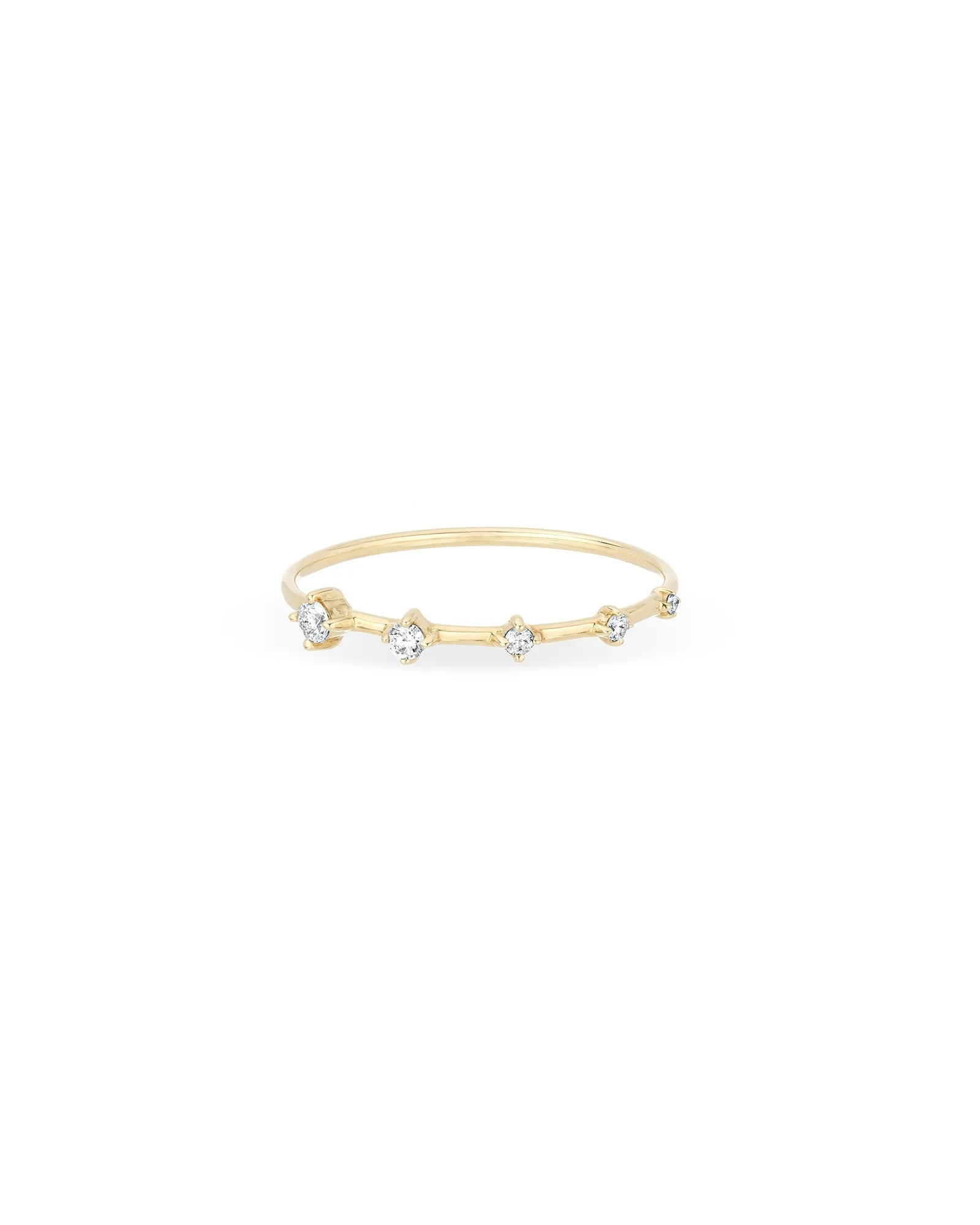 Super Tiny 5 Diamond Stacking Ring sold by Blue Ruby