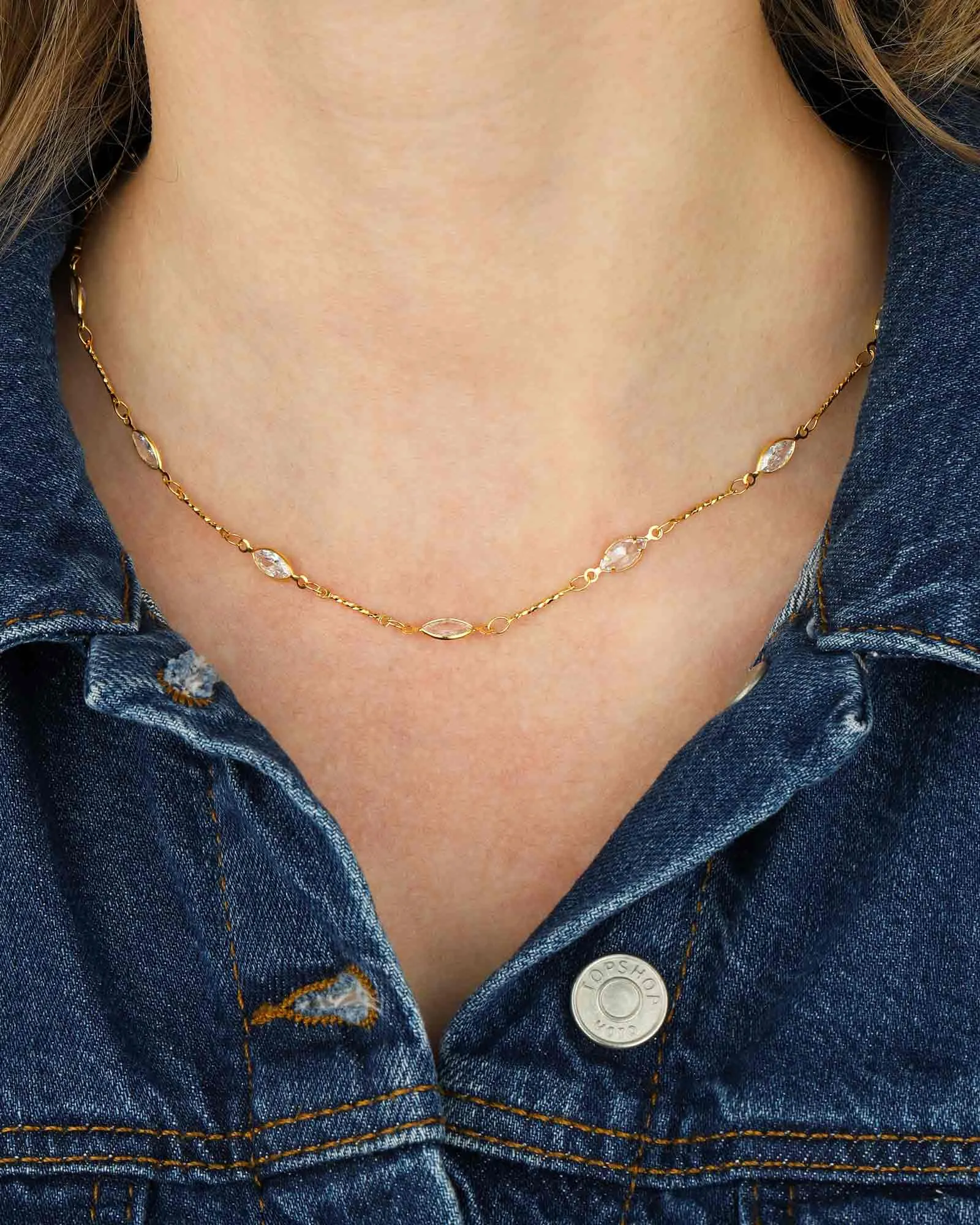 Marquise Station Necklace sold by Blue Ruby product image thumbnail 2