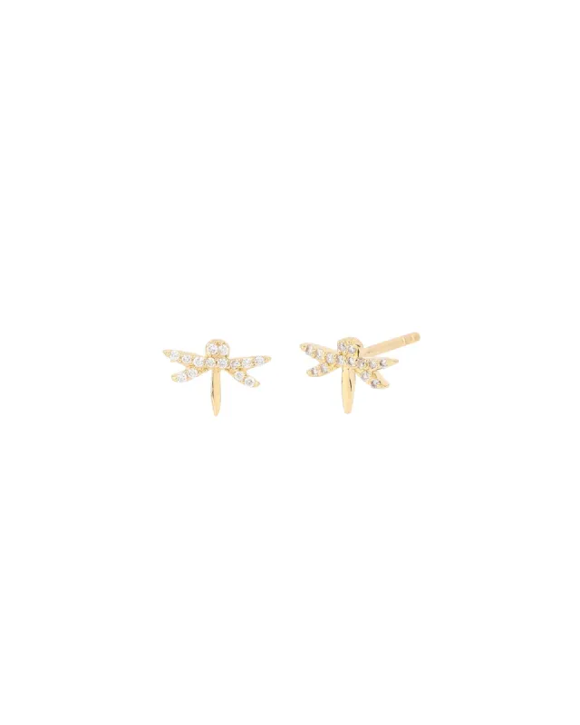Pavé Dragonfly Studs sold by Blue Ruby