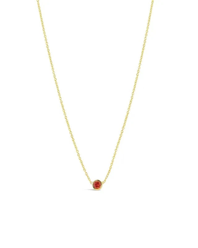 Bezel CZ Birthstone Necklace sold by Blue Ruby
