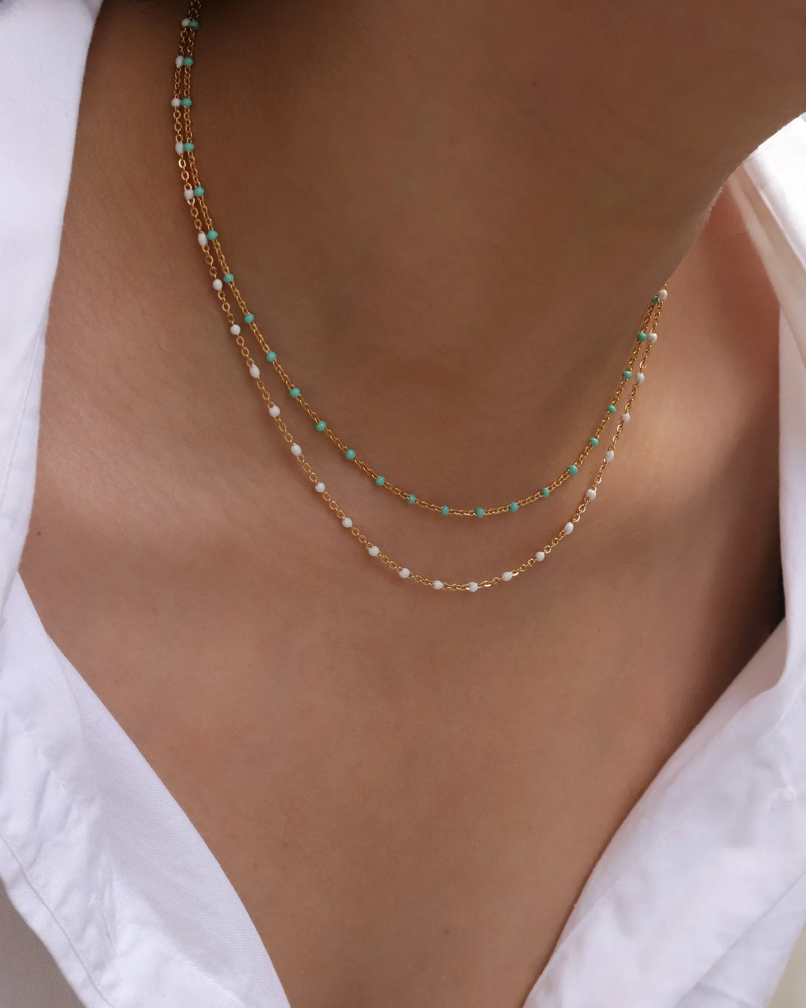 Enamel Beaded Chain Necklace sold by Blue Ruby product image thumbnail 2