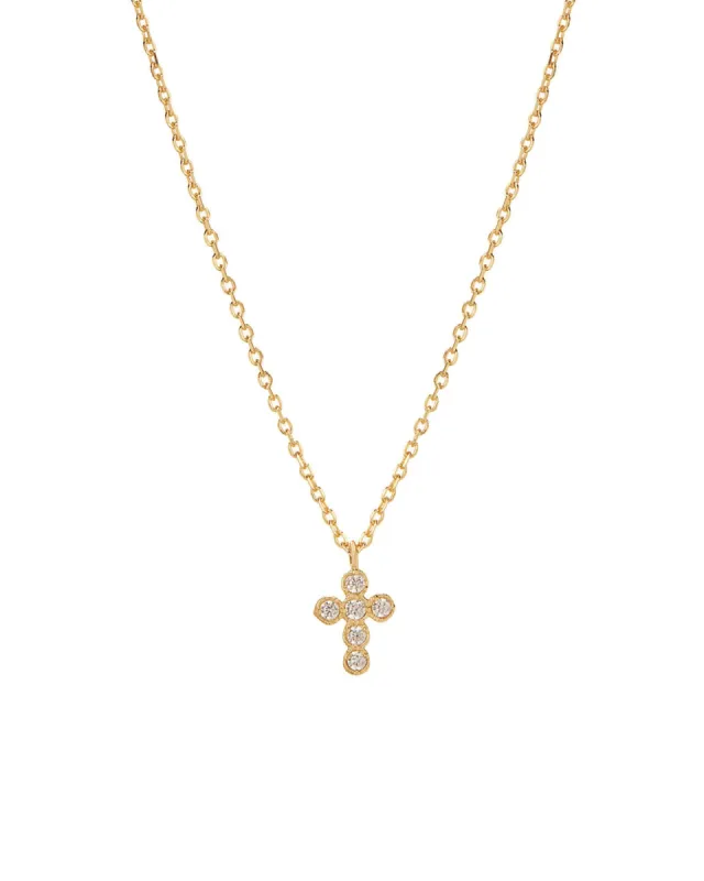 Cross Bezel CZ Necklace sold by Blue Ruby