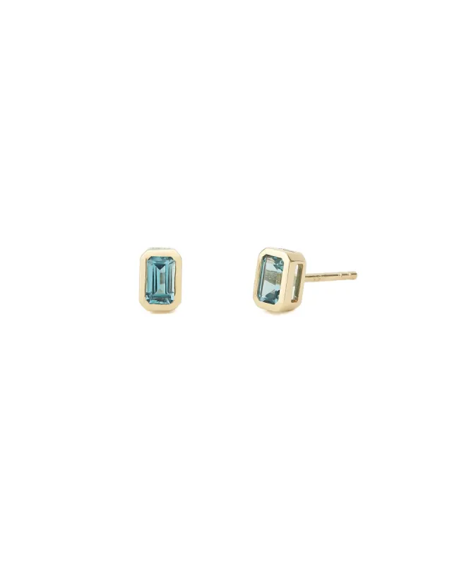 Bezeled Baguette Stone Studs sold by Blue Ruby