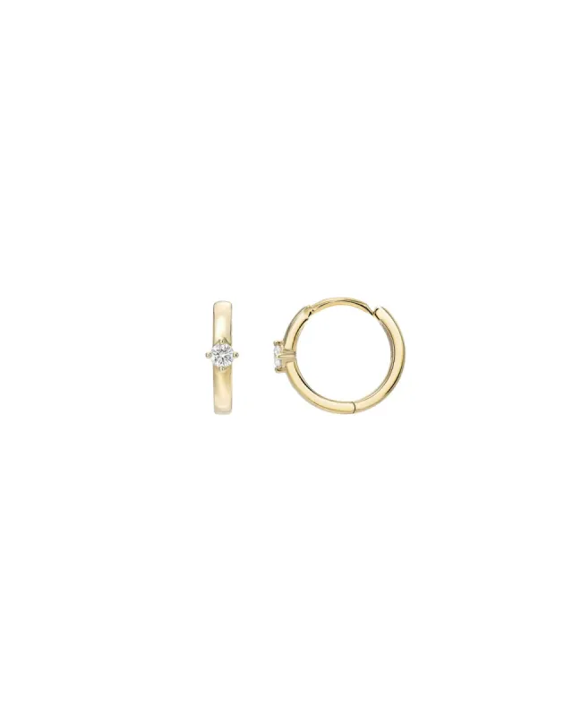Single CZ Huggies | 12mm sold by Blue Ruby