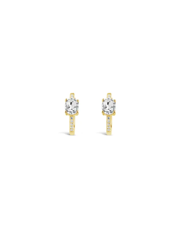 Oval Diamond Pavé Huggies sold by Blue Ruby