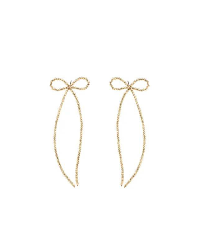 Beaded Long Bow Studs sold by Blue Ruby