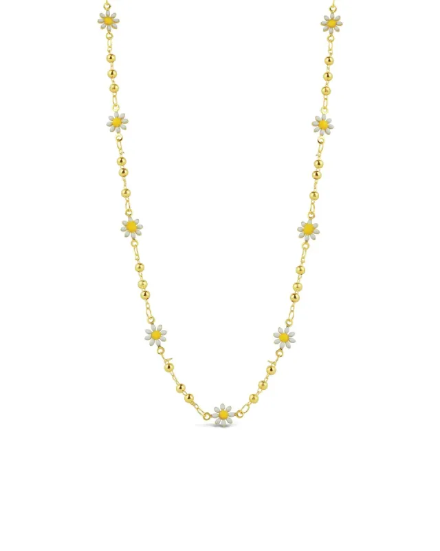 Enamel Daisy Ball Chain Necklace sold by Blue Ruby