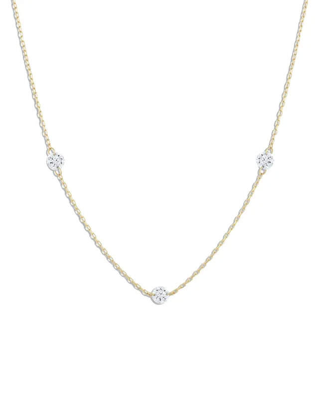 3 Floating CZ Necklace sold by Blue Ruby