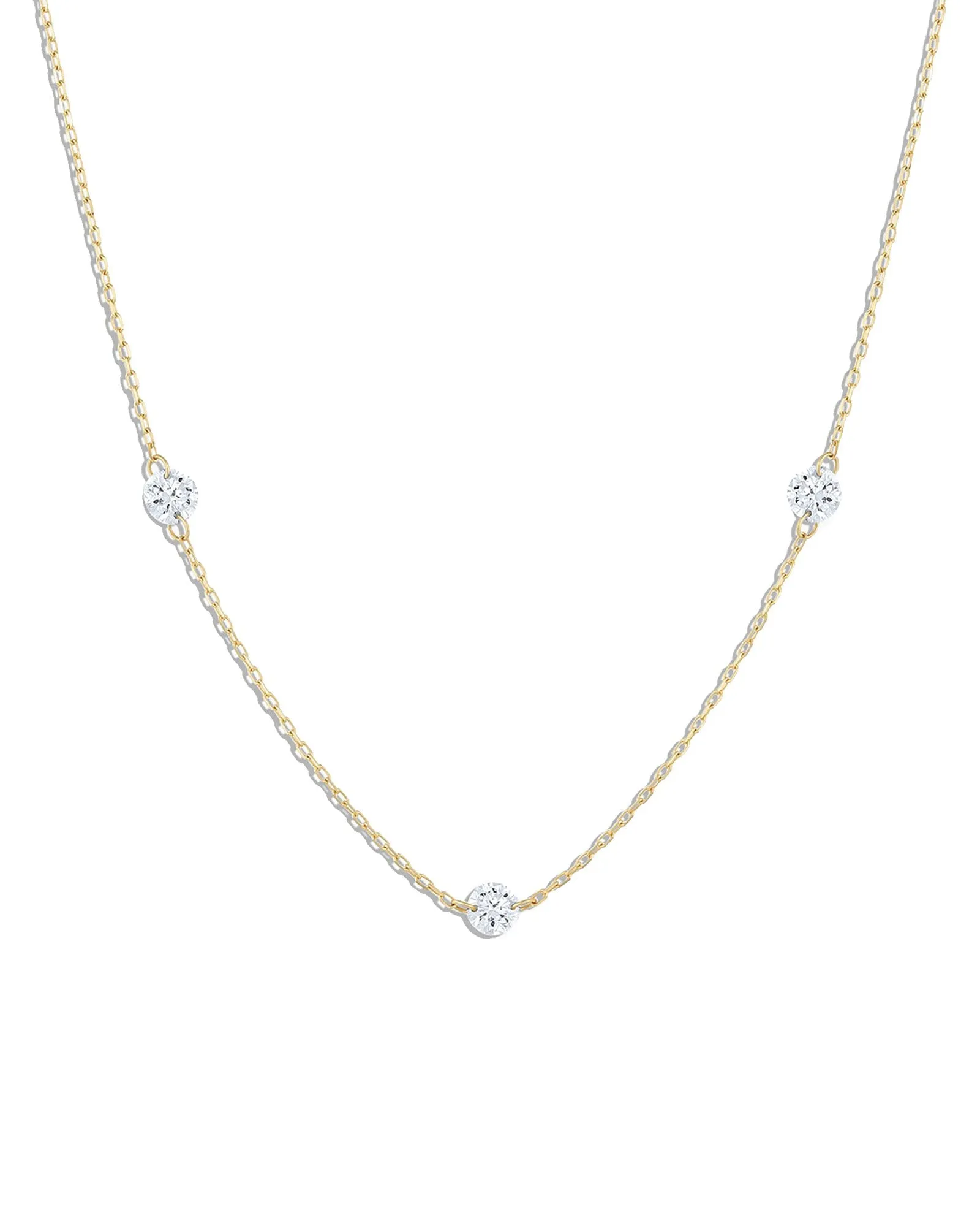 3 Floating CZ Necklace sold by Blue Ruby