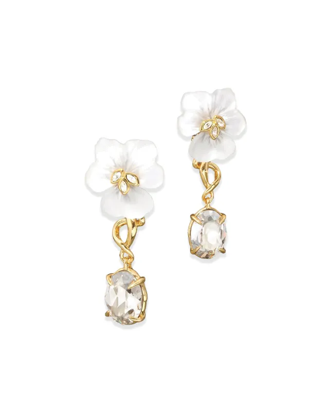 Pansy Lucite Crystal Drop Post Earring | Night Pansy sold by Blue Ruby