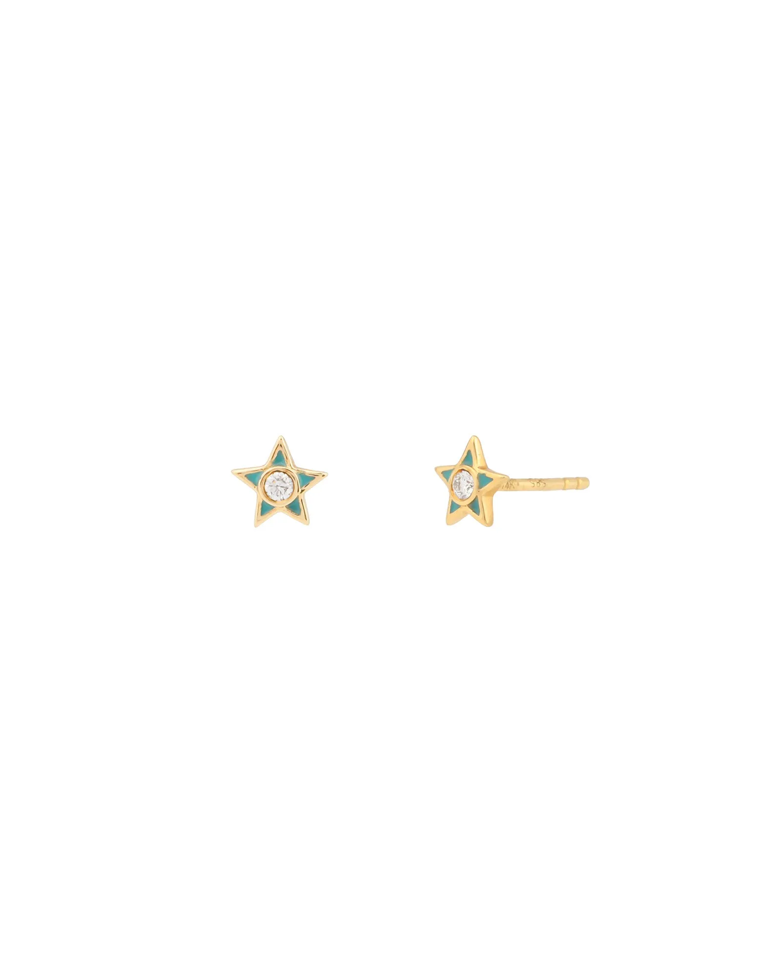 Enamel Diamond Star Studs sold by Blue Ruby