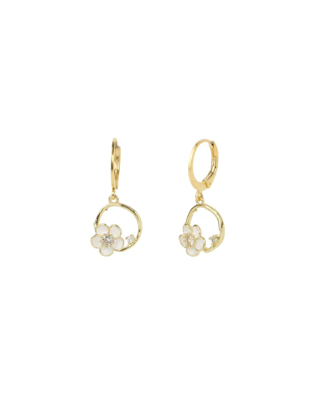 Enamel Flower Ring Drop Hooks sold by Blue Ruby