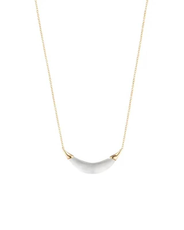 Gold Capped Crescent Lucite Necklace sold by Blue Ruby