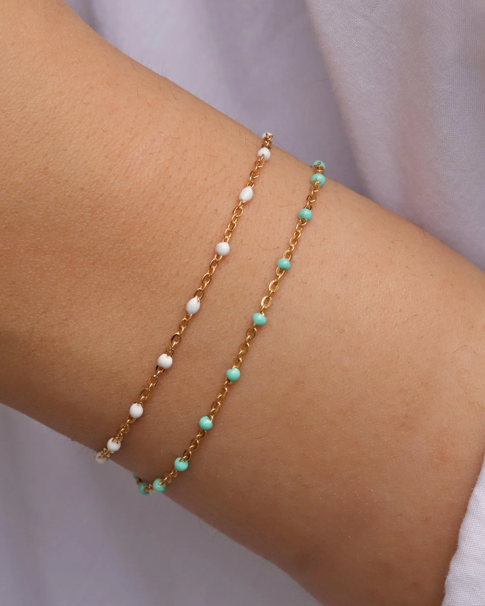 Enamel Beaded Chain Bracelet sold by Blue Ruby product image thumbnail 2