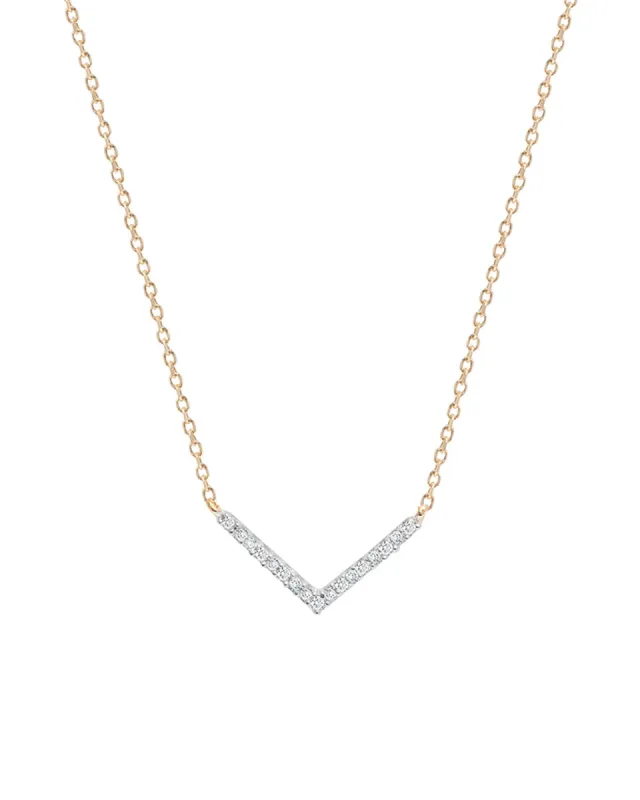 Tiny Pavé V Chevron Necklace sold by Blue Ruby